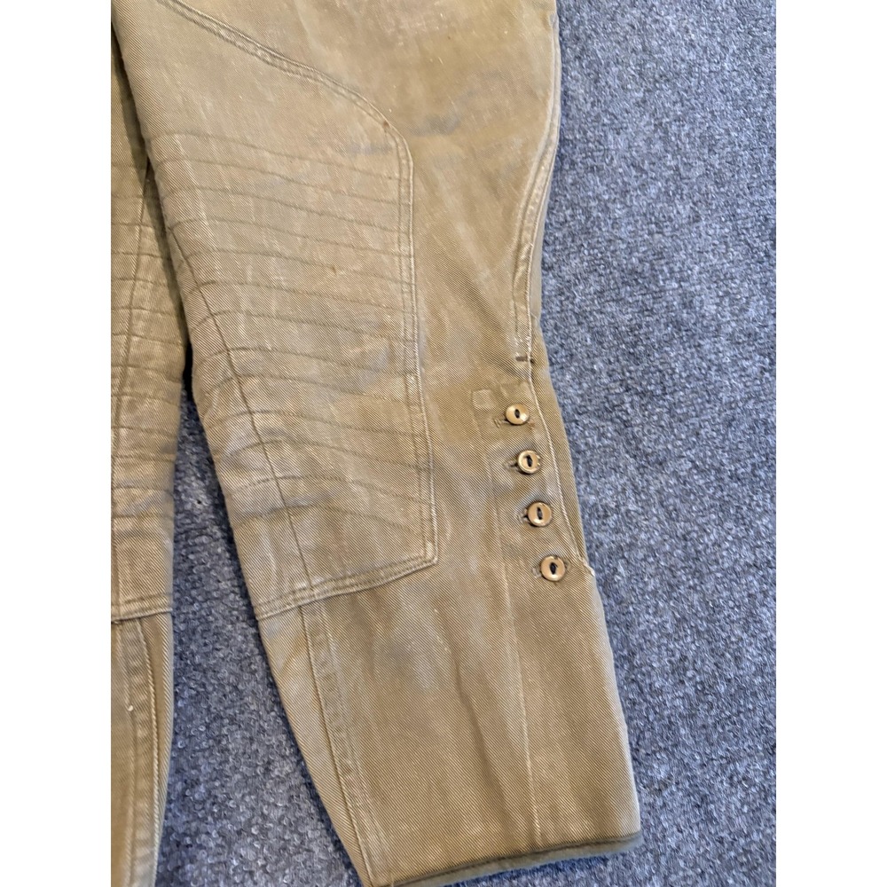 Vintage Jodhpur Pants Mens Medium Khaki Canvas Riding Breeches Button Leg 40s - Picture 4 of 14